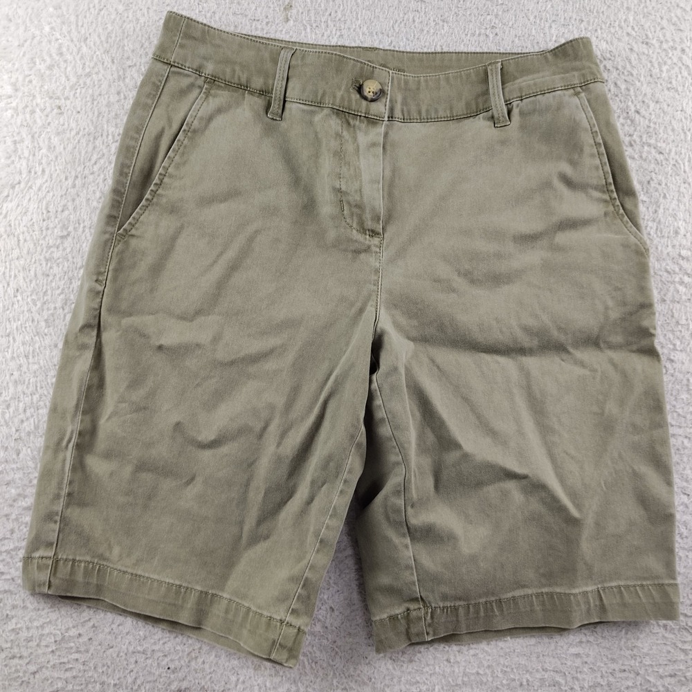 Tommy Bahama Bermuda Shorts Women's Size 6 Olive Green TCotton Tencel Spandex